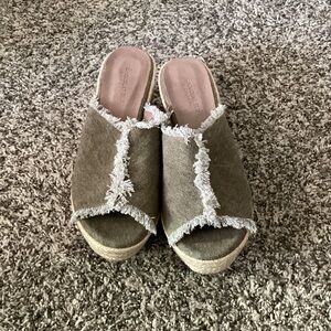 Chocolat Blu Frayed Edge Slip-On Sandals